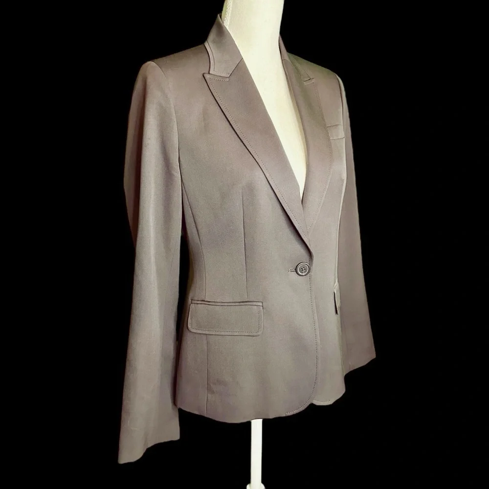 J. Crew 100% Wool Olive Green / Taupe Single Button Blazer Size 4 RN77388
